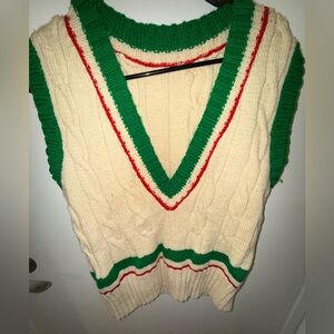 Elegant V-Neck Cable Knit Sweater Vest